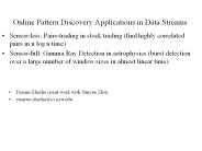 Online Pattern Discovery Applications in Data Streams