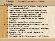 Energy / Thermodynamics (Heat)