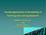 Faculty Applications of Scholarship of Teaching and Learning Research