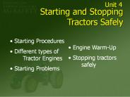 Starting and Stopping Tractors Safely