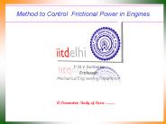 Method to Control Frictional Power in Engines