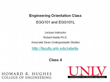 Engineering Orientation Class