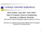 Codesign Extended Applications