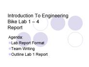 Introduction To Engineering Bike Lab 1 