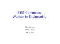 IEEE Committee: Women in Engineering PowerPoint PPT Presentation