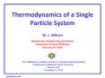 Thermodynamics of a Single Particle System PowerPoint PPT Presentation