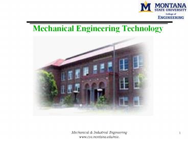 Mechanical Engineering Technology