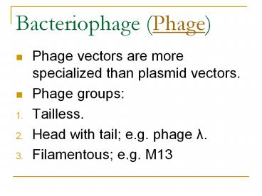 Bacteriophage (Phage)