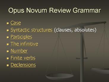 Opus Novum Review Grammar
