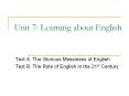 Unit 7: Learning about English PowerPoint PPT Presentation