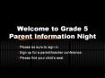 Welcome to Grade 5 Parent Information Night PowerPoint PPT Presentation