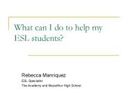 What can I do to help my ESL students?