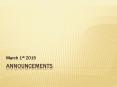 Announcements PowerPoint PPT Presentation
