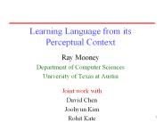 Learning Language from its Perceptual Context