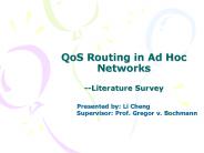 QoS Routing in Ad Hoc Networks --Literature Survey