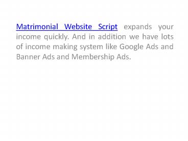 Get php matrimonial website in significant rate in India