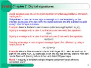 Chapter 7: Digital signatures