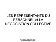 LES REPRESENTANTS DU PERSONNEL et LA NEGOCIATION COLLECTIVE