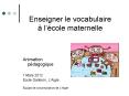 Enseigner le vocabulaire  PowerPoint PPT Presentation