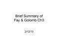 Brief Summary of Fay PowerPoint PPT Presentation