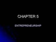 ENTREPRENEURSHIP