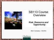SB113 Course Overview