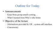 Outline for Today