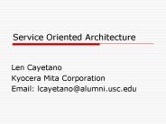 Service Oriented Architecture