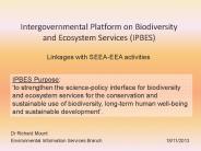 Intergovernmental Platform on Biodiversity and Ecosystem Services (IPBES)
