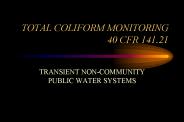 TOTAL COLIFORM MONITORING 40 CFR 141.21