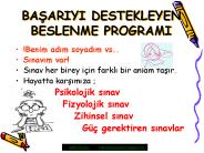 BASARIYI DESTEKLEYEN BESLENME PROGRAMI