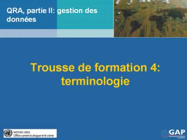 QRA, partie II: gestion des donn