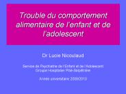 Trouble du comportement alimentaire de l
