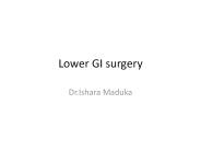 Lower GI surgery