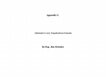 Alternative Levy Equalization Formula