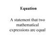 Equation PowerPoint PPT Presentation
