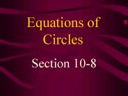 Equations of Circles