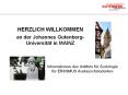 HERZLICH WILLKOMMEN an der Johannes Gutenberg-Universit PowerPoint PPT Presentation