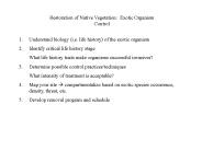 Restoration of Native Vegetation: Exotic Organism Control