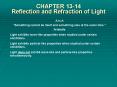 CHAPTER 13-14 Reflection and Refraction of Light PowerPoint PPT Presentation