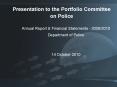 Presentation to the Portfolio Committee on Police PowerPoint PPT Presentation