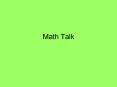 Math Talk PowerPoint PPT Presentation