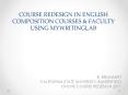COURSE REDESIGN IN ENGLISH COMPOSITION COURSES PowerPoint PPT Presentation