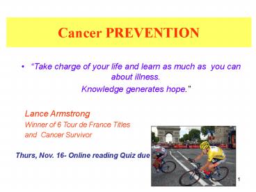 Cancer PREVENTION