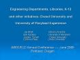 Engineering Departments, Libraries, K-12  and other initiatives: Drexel University and University of Maryland Experience PowerPoint PPT Presentation