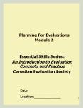 Planning For Evaluations Module 2 PowerPoint PPT Presentation
