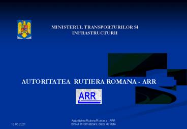 MINISTERUL TRANSPORTURILOR SI INFRASTRUCTURII