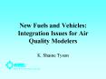 New Fuels and Vehicles: Integration Issues for Air Quality Modelers PowerPoint PPT Presentation