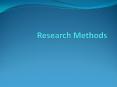 Research Methods PowerPoint PPT Presentation