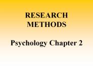 RESEARCH METHODS Psychology Chapter 2